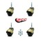 Service Caster 2 Inch Antique Brass Hooded Grip Neck Ball Casters, 4PK SCC-GN01S20-POS-WA-516-4 - alternate 1